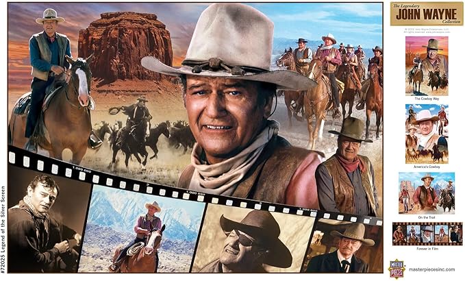 MasterPieces 1000 Piece John Wayne Jigsaw Puzzle for Adults, Family, Or Youth - Legend of The Silver Screen - 19.25"x26.75"