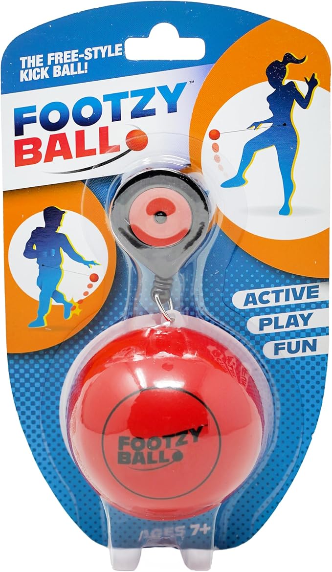Blue Orange Soccer Ball Foot Fidget, Sport Toy, Solo Active Play, Special Needs Ball, Stress Ball, Kick Practice Training Workout for Football, Soccer Players, FootzyBall Games