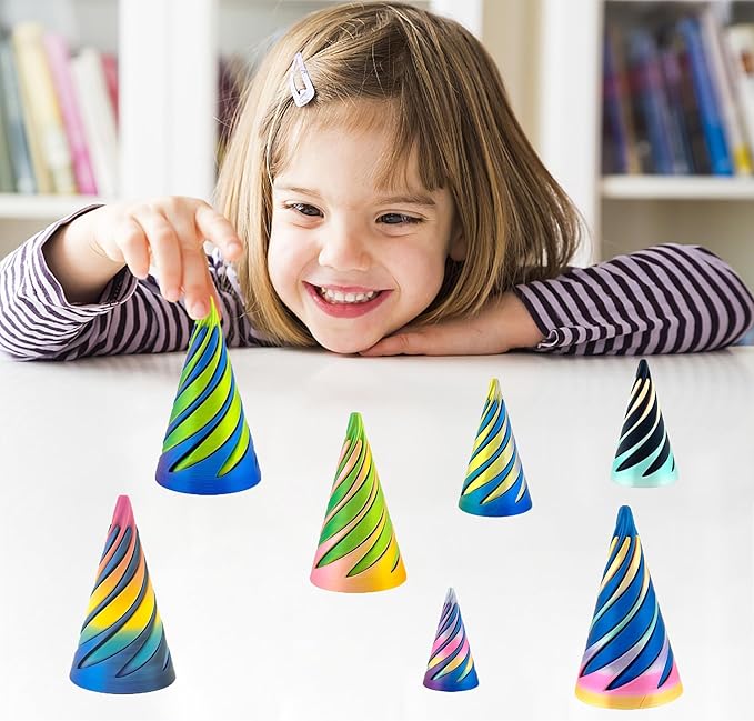 Valentines Day Gifts 9 Packs Impossible Cone,Impossible Cones passthrough Impossible Pyramid for Relaxing,Spiral Fidget Toy passthrough Impossible Cone,Birthday for Adults & Kids