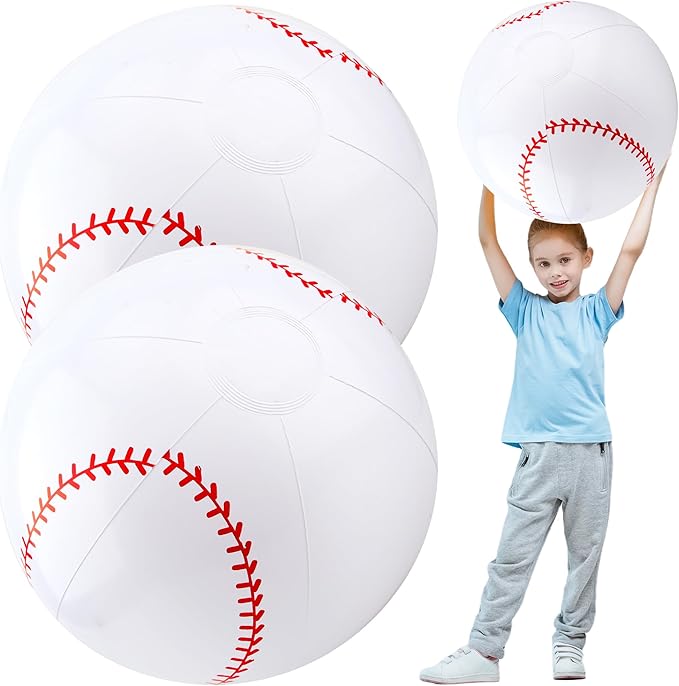2 Pcs 40 Inch Giant Inflatable Soccer Ball Basketball Volleyball Baseball Blow Up Beach Balls Large Inflatable Sport Pool Balls for Outdoor Activity Games Pool Decoration