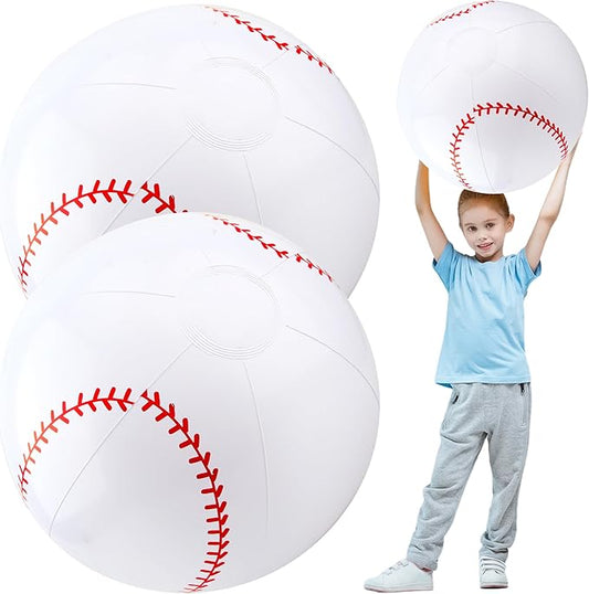 2 Pcs 40 Inch Giant Inflatable Soccer Ball Basketball Volleyball Baseball Blow Up Beach Balls Large Inflatable Sport Pool Balls for Outdoor Activity Games Pool Decoration