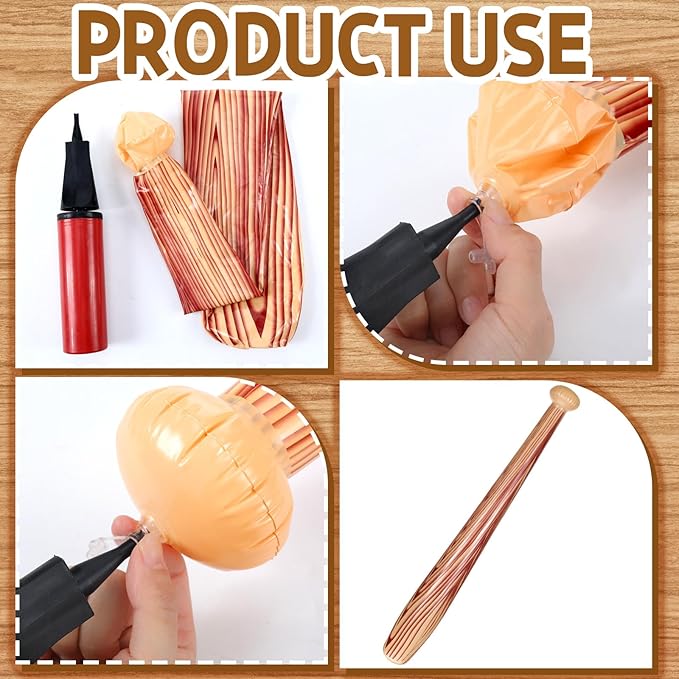 Sotiff 6 Pcs Inflatable Baseball Bat Blow up Baseball Ball Sports Themed Inflatable Bat Blow up Party Favors Summer Beach for Birthday Carnival