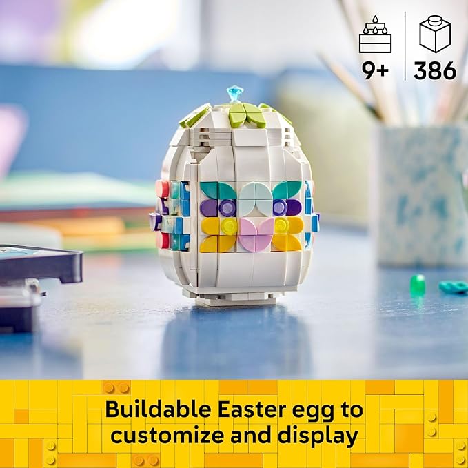 LEGO Decorative Easter Egg Building Toy for Girls & Boys - Springtime Craft Activity for Kids, Ages 8+ - Basket Stuffer or Gift Idea for Easter - 40816