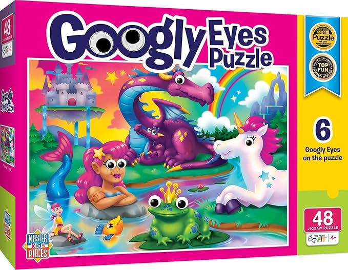 MasterPieces – 48 Piece Jigsaw Puzzle for Kids 4+ Years, Fantasy Friends with Googly Eyes, Educational and Fun Game, Gift Idea for Children, 19" x 14