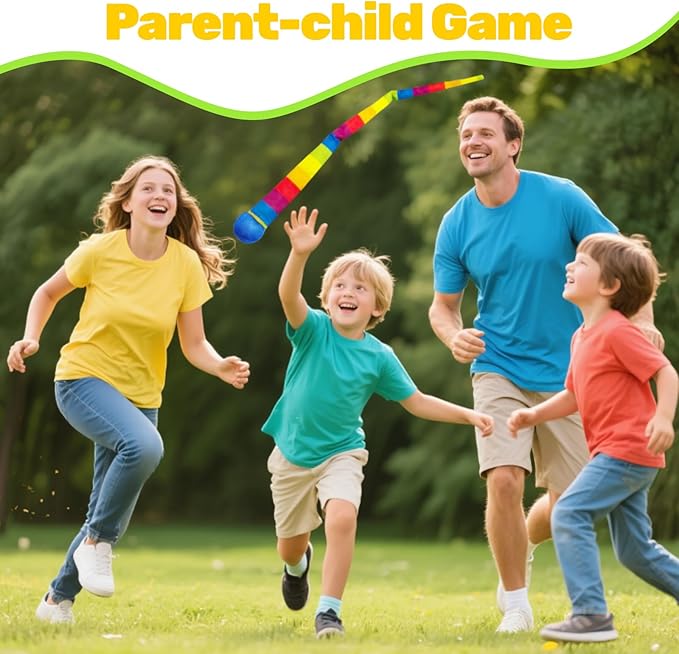 2 Pcs Throw and Catch Balls with Rainbow Tails, Outdoor Toys Bulk Playground Balls for Kids Adults, Physical Equipment Indoor Recess Games for Preschool, Camping Toys, 37"