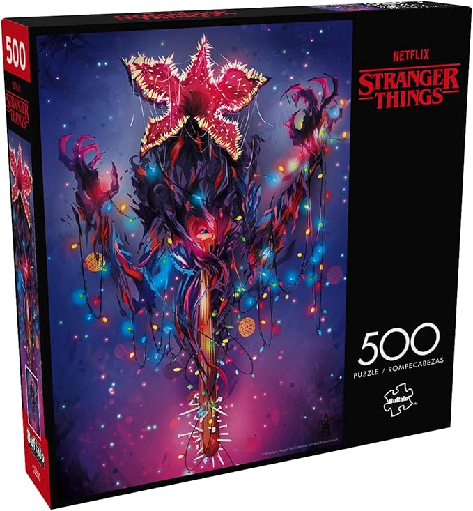 Buffalo Games – Stranger Things Demogorgon Lights 500 Piece Jigsaw Puzzle Colorful Puzzle for Adults – Precision-Cut Pieces, Beautiful Artwork, and Hours of Relaxing Fun