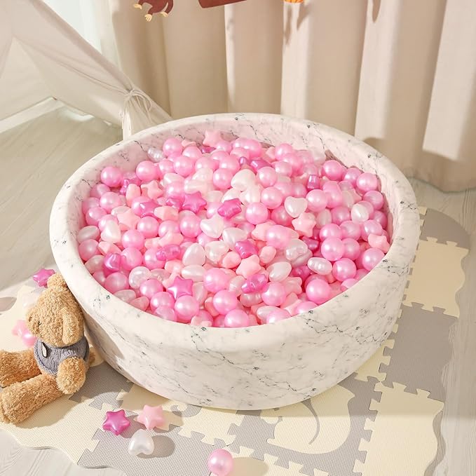 STARBOLO Star Ball Pit Balls for Ball Pits - 500pcs Plastic Toy Balls Phthalate Free BPA Free Crush Proof Play Balls Play Tent Pool Playhouse, Party Custom Friendship Banner Decoration.