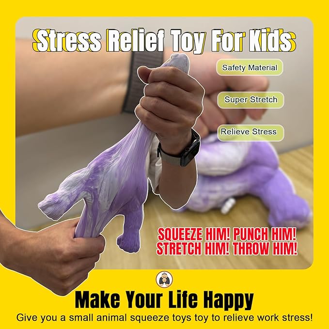 YHan Super Stretchy Gorilla Fidget Toy (Purple) Stretchy Monkey - Funny, Squishy & Perfect to Squeeze for Stress Relief - Ideal Gift for Kids