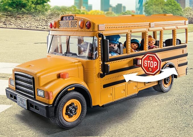 Playmobil School Bus with Accessories and 4 Figures