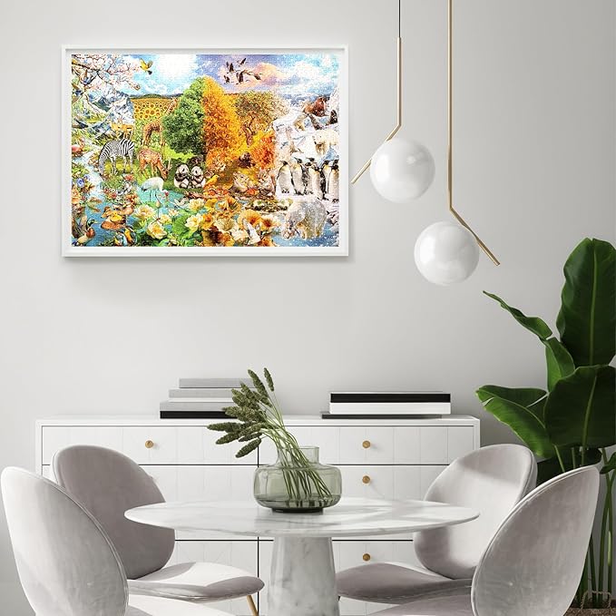 Jigsaw Puzzles for Adults 1000 Pieces, Vibrant Colorful Difficult Challenging Unique Puzzle for Game Night Family Home Decor, 20x27 Inches, Four Seasons