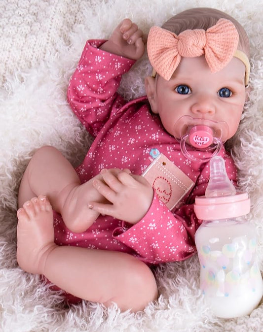 Aori Reborn Baby Dolls Girl - 20 Inch Realistic Newborn Lifelike Baby Doll with Hand-Painted Features & Weighted Cloth Body - Cuddle Companion Doll, Gift for Seniors, Collectors & Kids 3+