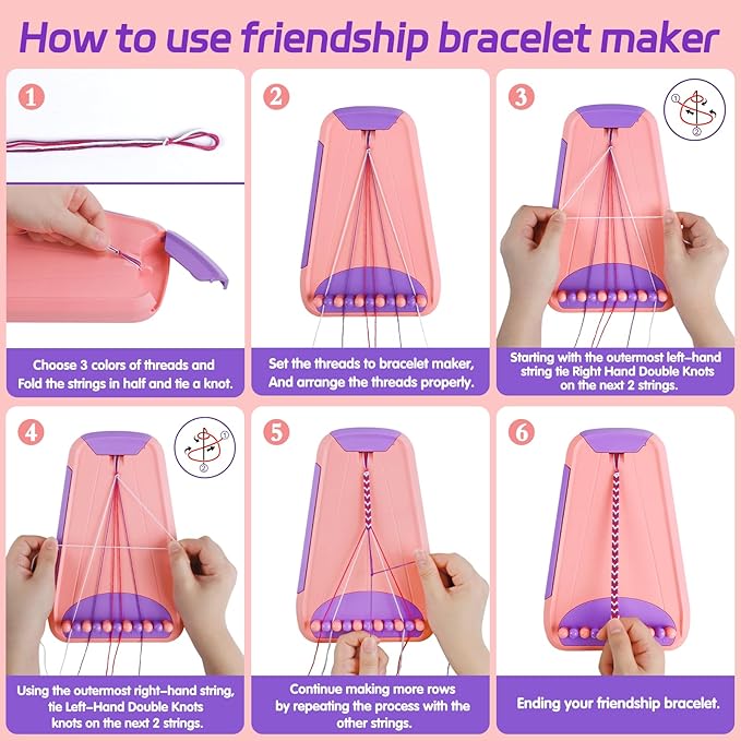Friendship Bracelet Making Kit for Girls Ages 8-12, Kids Jewelry Making Kit with 28 Pre-Cut Threads and Letter Beads, Arts and Crafts for Kids, Birthday Easter Gifts for 6 7 8 9 10 11 12 Year Old