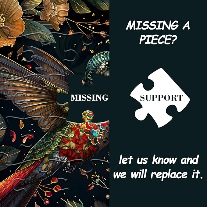 Vintage Hummingbird Puzzles for Adults 1000 Pieces, Colorful Flower Hummingbird Jigsaw Puzzles with Animals, Beautiful Bird Floral Impossible Nature Art Themed Puzzle, Hard Challenging for Adults