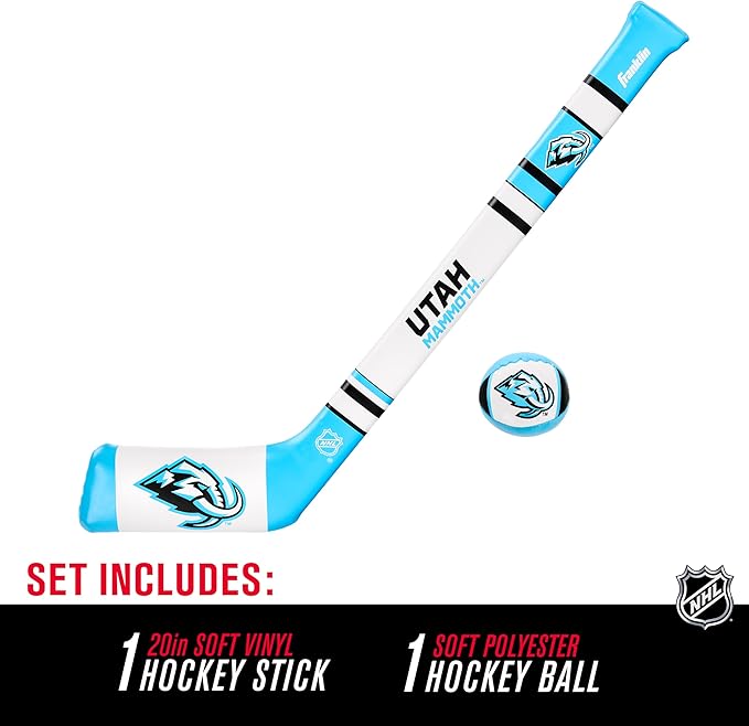 Franklin Sports NHL Team Mini Soft Hockey Stick Set - NHL Team Soft Foam Mini Hockey Stick and Ball - Great Toy for Kids
