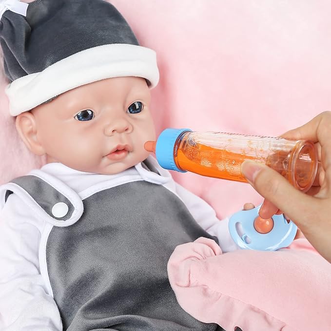 Vollence Magic Baby Doll Bottles,Magic Doll Disappearing Milk and Juice, Baby Doll Accessories Toys Baby Doll Feeding Set