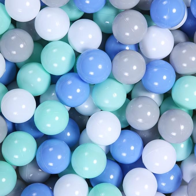 PlayMaty Colorful Pit Balls 2.1-inch Plastic Ocean Ball Crush Proof Stress Balls for Kids Pool Ball Playhouse Pit Accessories