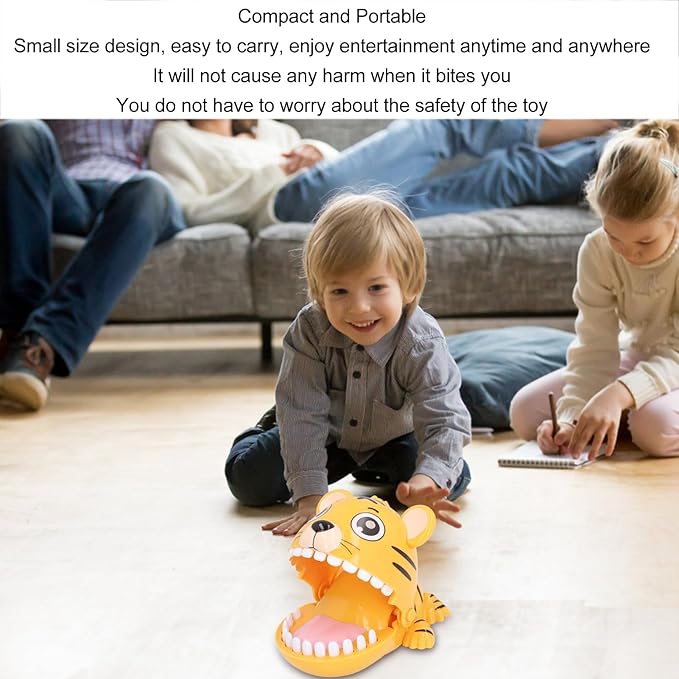 TOPINCN Biting Finger Toy Funny Interactive Dentist Game Hand Eye Coordination Stress Relieve for KidsParties Plastic (Yellow)