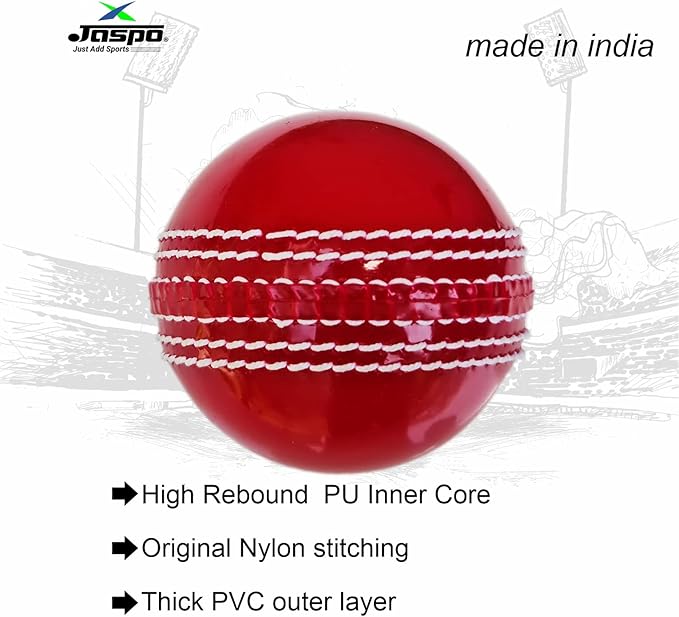 jaspo Incrediball Soft T20 Cricket Training Ball Quantity-1 Indoor Outdoor Play and Cricket Practice 229 Cm Circumference, PVC Material, Colour-Red