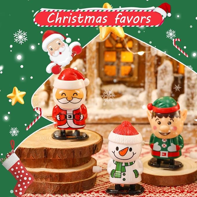 Christmas Wind Up Toys, 2026 New Christmas Stocking Stuffers Wind Up Toys, Jumping Walking Toys Funny Toy Party Gifts for Christmas Party Favors Goody Bag Filler (Multicolor)