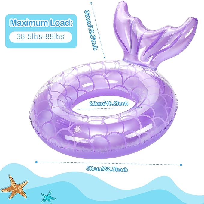 MoKo Inflatable Swimming Ring, Cute Pool Float Tube Decorations Swim Tubes Outdoor Pool Beach Water Floats Party Supplies Floaties