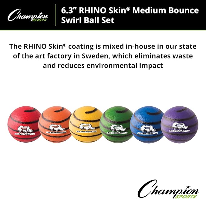 Champion Sports Rhino Skin Medium Bounce Dodgeballs