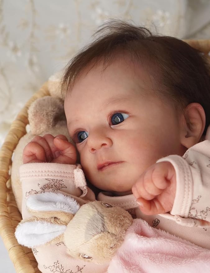 Reborn Baby Dolls - 19-inch Cute Soft Vinyl Realistic Baby Doll Real Life Baby Dolls with Complete Accessories Gift Box for 3+ Year Old Girls Kids