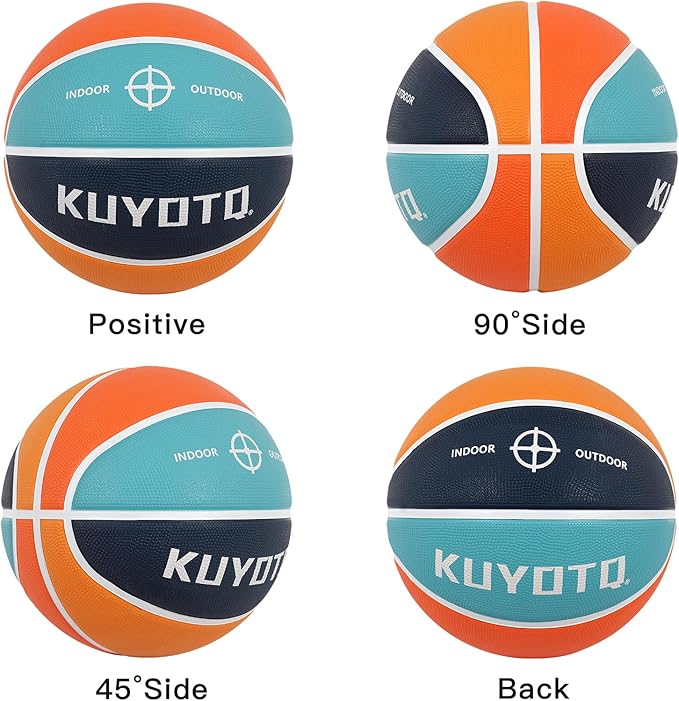KUYOTQ Kids Youth Adult Size 3/4/5/6/7 (22/25.5/27.5/28.5/29.5") Basketball Premium Rubber or Faux Leather Basketball Indoor Outdoor Basketball for Boys Girls Womens Mens Basketball Gifts (Deflated)