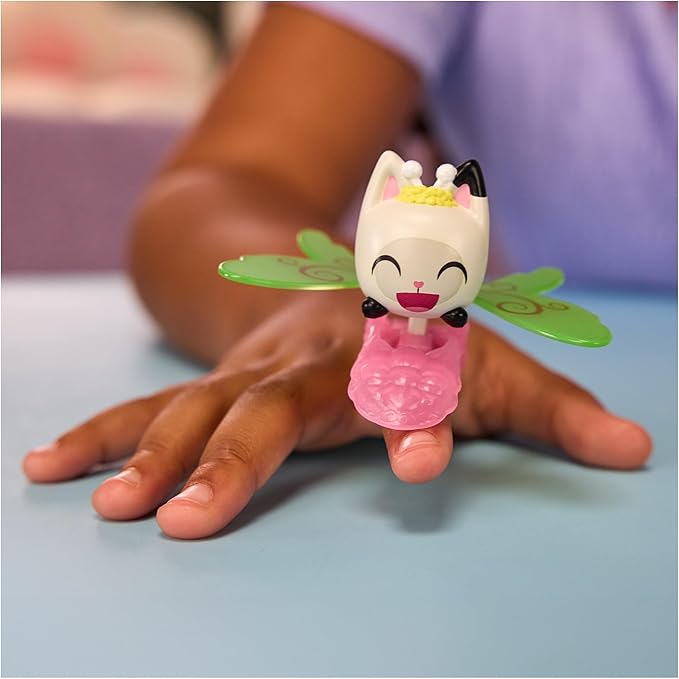 Gabby's Dollhouse Fairylandia, Kitty Fairy & Pandy Paws Flutter-riffic Fairy Rings 2-Pack with Display Stands, Kids Toys for Girls & Boys Ages 3 and Up
