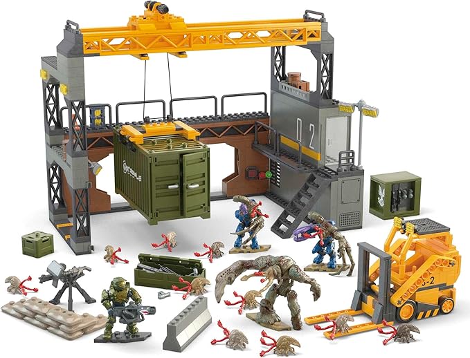 MEGA Halo Infinite Toys Building Set for Kids, Floodgate Firefight with 634 Pieces, 4 Poseable Micro Action Figures and Accessories, Gift Ideas