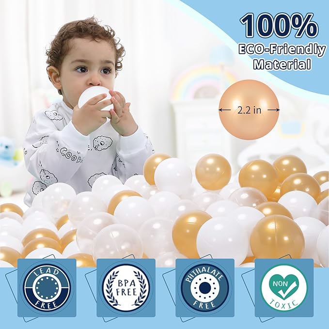 STARBOLO Ball Pit Balls for Toddlers Phthalate Free BPA Free Non-Toxic Crush Proof Play Balls for Toddlers Kids Pool Playhouse Pack of 100 200 500