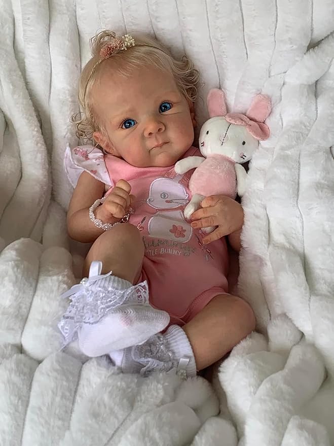 Anano Reborn Baby Dolls Silicone Full Body-45 cm Realistic Baby Doll Newborn Girl, Full Silicone Babys Doll Lifelike, Real Life Babys Reborn Dolls Washable with Accessories