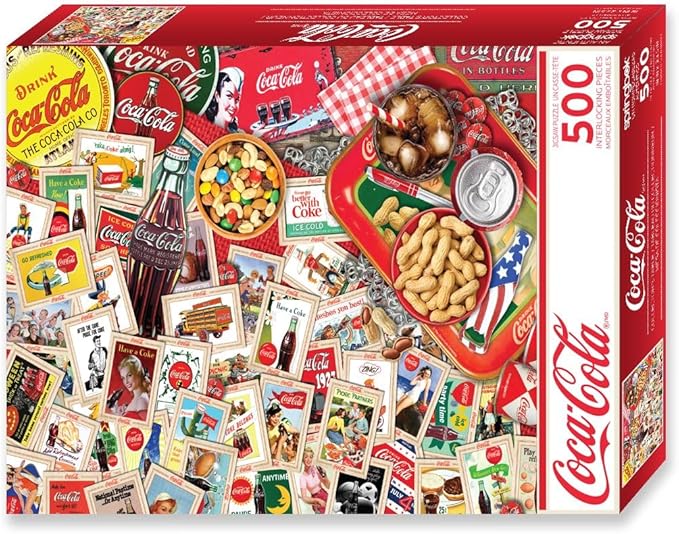 Springbok Coca-Cola Collector's Table 500 Piece Jigsaw Puzzle for Adults - Unique Cut Pieces - Made in USA