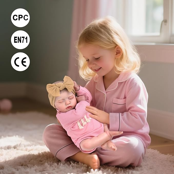 Aori Reborn Baby Dolls Realistic - 20-inch Lifelike Newborn Sleeping Girl with Ultra-Realistic Handcrafted Details, Weighted Real Life Baby Doll for Girls Age 3+, Parents, Elderly