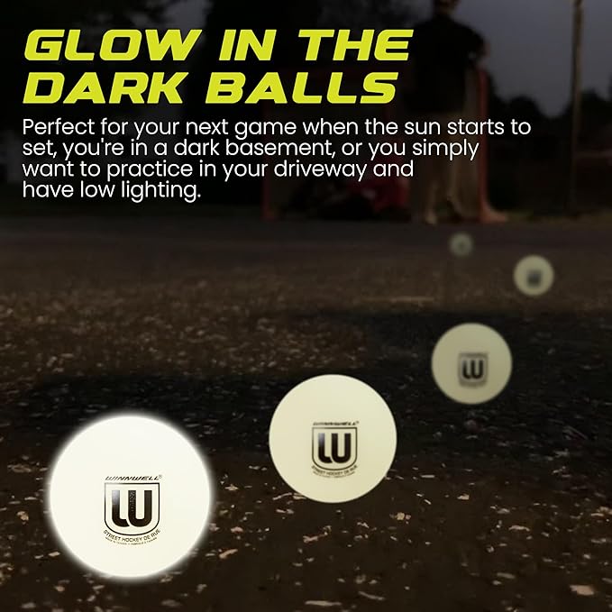 Winnwell Sports Street Hockey Balls - Indoor & Outdoor Balls with Storage Bag - Ideal for Road & Street Hockey Games 65mm & 50 Gram Weight