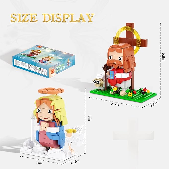 Jesus and Virgin Mary Building Set, Compatible with Lego Jesus Figures, Thanksgiving, Christmas, Easter Gift, Christian Gift for Kids Boys Girls 6+ (503 PCS)