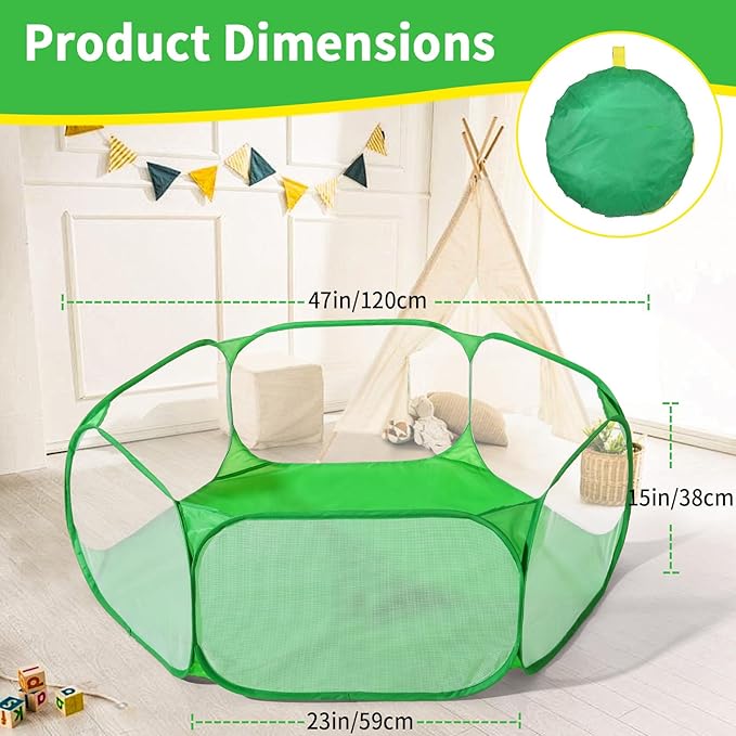 STARBOLO Kids Ball Pit Play Pool Play Tent, Toy Ball Play Pool Foldable Play Tent for Kids Girls Boys Pets Indoor and Outdoor, Balls Not Included (Green).