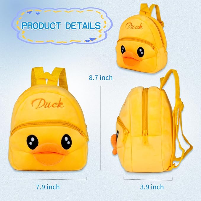 PEDOLLTREE Reborn Baby Dolls Clothes Accessories Yellow Duck 9pcs Set with Backpack Diaper for 17-22 Inch Reborn Doll Newborn Girl&Boy