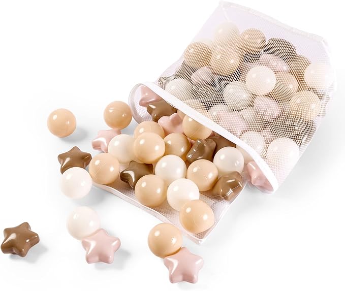 Realhaha Ball Pit Balls 50 100 200 500, Star Shapes for Babies Kids Playpen Plastic Balls for Babies Ball Pool Puppy Playballs