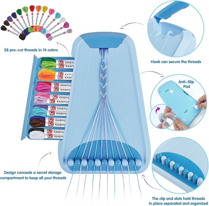 Friendship Bracelet Making Kit for Girls Ages 8-12, Kids Jewelry Making Kit with 28 Pre-Cut Threads and Letter Beads, Arts and Crafts for Kids, Birthday Easter Gifts for 6 7 8 9 10 11 12 Year Old