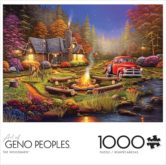Buffalo Games - 1000 Piece Jigsaw Puzzle - Cabin in the Woods - Fall Evening Challenging Puzzles for Adults and Families