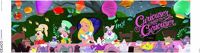 Ceaco - Panoramic Series - Disney - Alice in Wonderland, Tea Party - 750 Piece Jigsaw Puzzle for Adults - Challenging Puzzle Perfect for Game Nights - Finished Size is 38.25 x 11.25