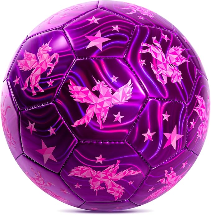 INPODAK Soccer Ball for Toddler Kids 1-3 2-8, Size 2 Size 3 Soccer Ball, Cartoon Dinosaur Unicorn Balls with Pump, Mesh Bag and Gift Box Great Gift for Birthdays
