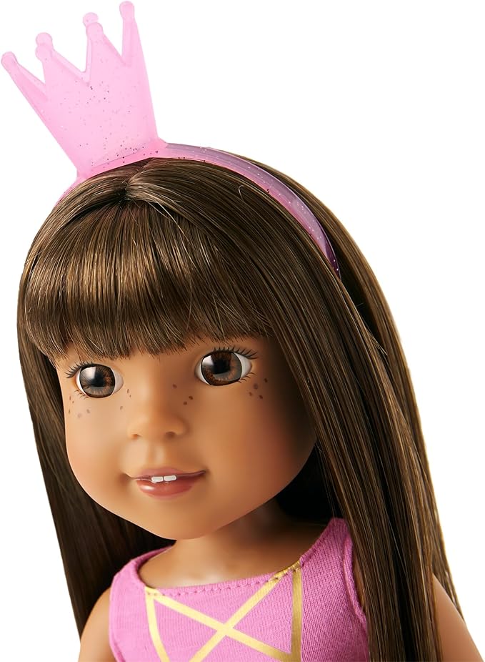 American Girl WellieWishers 14.5-inch Ashlyn Doll with Pink Leotard, Glitter Skirt, Headband, and Boots, For Ages 4+