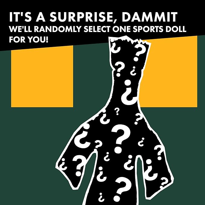 Dammit Doll - Funny Stress Relief Gag Gift, Random Color - for Anger & Frustration Relief - White Elephant or Emotional Support Doll for Adults & Women - 1 Count, Sports