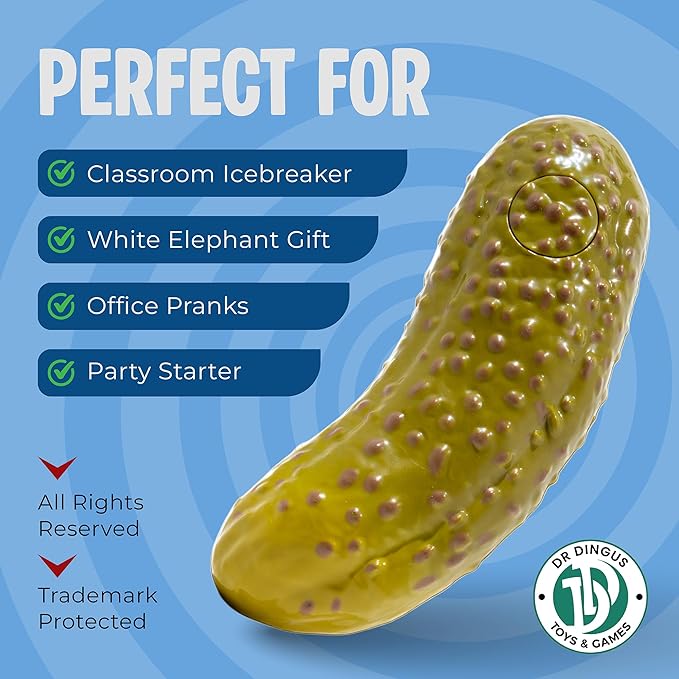 DR DINGUS Dad Joke Pickle Button - +100 Best Jokes - Dill-lightful Gift for Father or Family - Makes Everyone Laugh