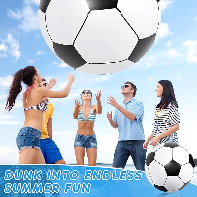 Lewtemi Big Inflatable Giant Soccer Ball Large Inflatable Beach Sport Ball Pool Party Decoration Toys Oversized Jumbo Beach Toy for Pool Water Sports Games