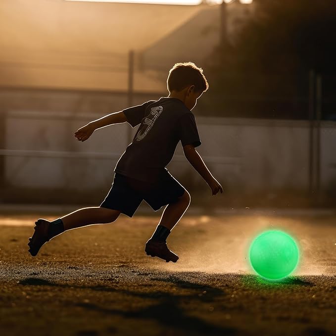 Hiboom Glow in The Dark Kickballs Dodgeballs Light up Playground Bouncy Balls with Pump for Adults Playground Backyard Outdoor Glow in The Dark Activities