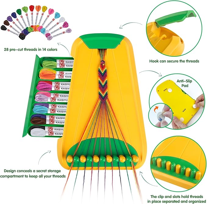 Friendship Bracelet Making Kit for Girls Ages 8-12, Kids Jewelry Making Kit with 28 Pre-Cut Threads and Letter Beads, Arts and Crafts for Kids, Birthday Easter Gifts for 6 7 8 9 10 11 12 Year Old