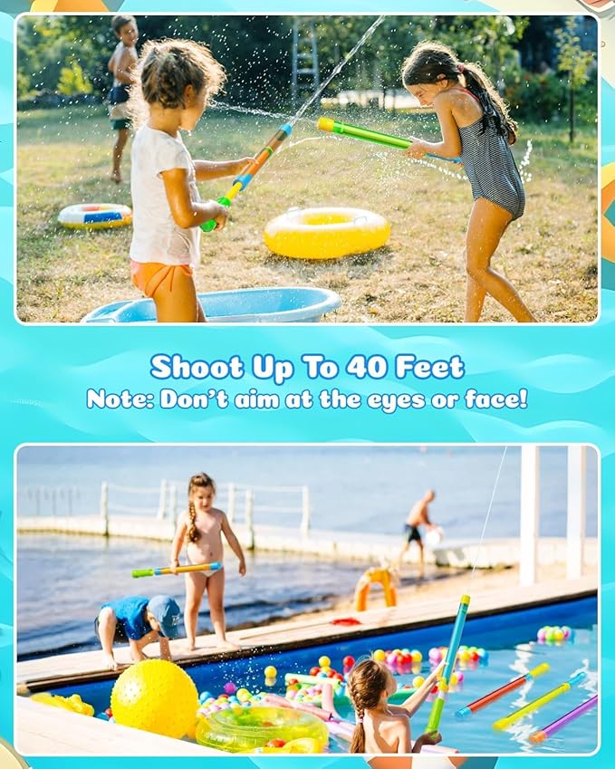 Water Gun Squirt Toys for Kids Adults: 3 PCS Outdoor Blaster Water Guns for Kids Age 3-4-5-8-12 Bulk - Fun Water Squirter Toy for Swimming Pool Beach Summer Outside Party Games