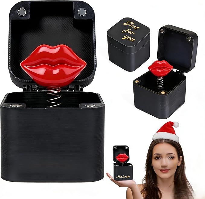 CXY Red Lips in a Box - 3D Printed Funny Prank Gift Box, White Elephant Gifts for Adults, Novelty Lip Gifts for Parties and Office Pranks-A1